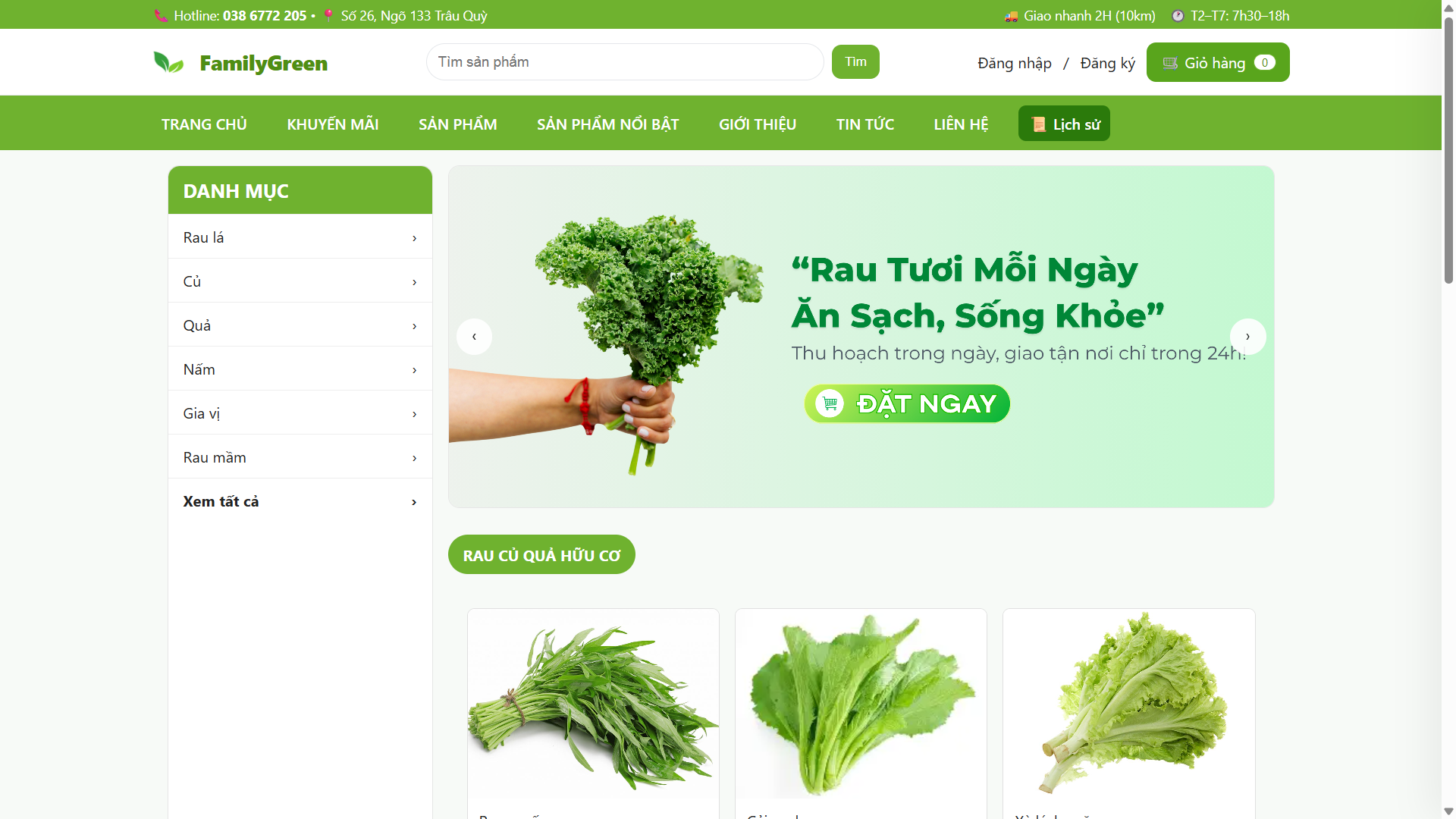 Website bán rau củ quả