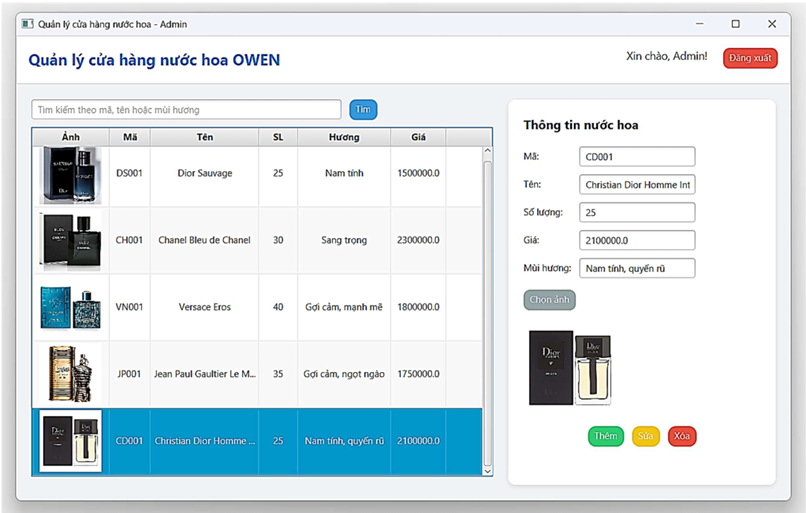 Quản Lý Cửa Hàng Nước Hoa OWEN